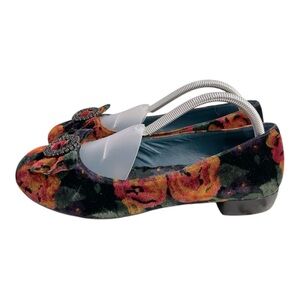 VIA SPIGA Velvet Floral Ballet Flats Bow Rhinestone Accent
Slip On US 10M
